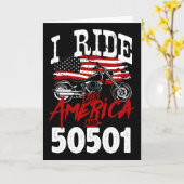 バイク ライダー 反トランプ 50501 民主主義 カード (黄色い花)