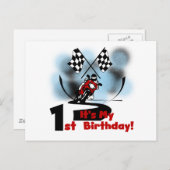 バイク レース 1歳の誕生日 Tシャツ ギフト ポストカード (正面/裏面)