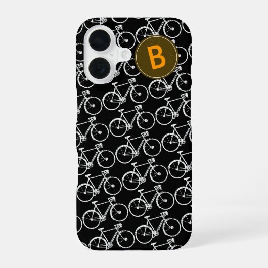 バイク+名前入りなパターン iPhone 16ケース (裏面)