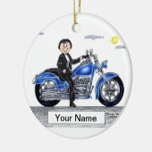 バイク-女性 セラミックオーナメント (左)
