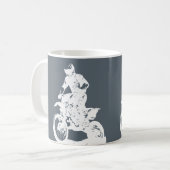 バイク-編集可能背景のモトクロスのライダー コーヒーマグカップ (正面左)