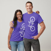 バイク、縦のシルエット、Lt Purple Design Tシャツ (ユニセックス)