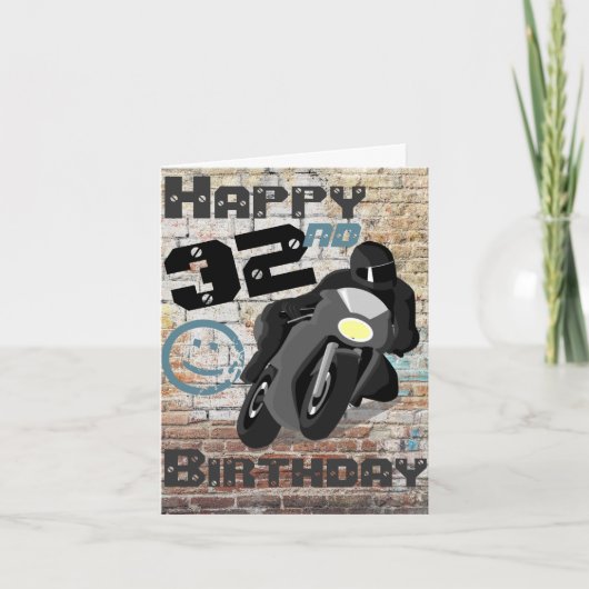 バイク '誕生日32nf まだまだいける カード (正面)