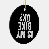 バイクOKプレおもしろいゼントバイクもしくは自転車に乗る人 セラミックオーナメント (右)