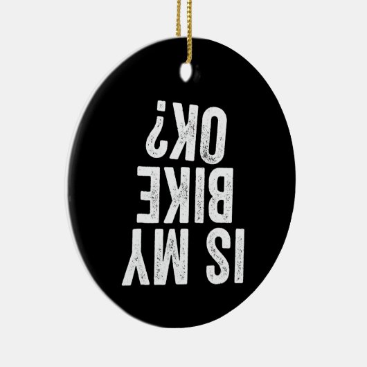 バイクOKプレおもしろいゼントバイクもしくは自転車に乗る人 セラミックオーナメント (右)