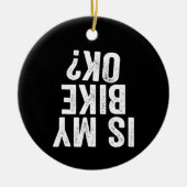 バイクOKプレおもしろいゼントバイクもしくは自転車に乗る人 セラミックオーナメント (正面)