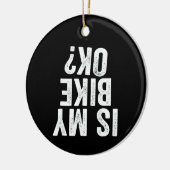 バイクOKプレおもしろいゼントバイクもしくは自転車に乗る人 セラミックオーナメント (左)