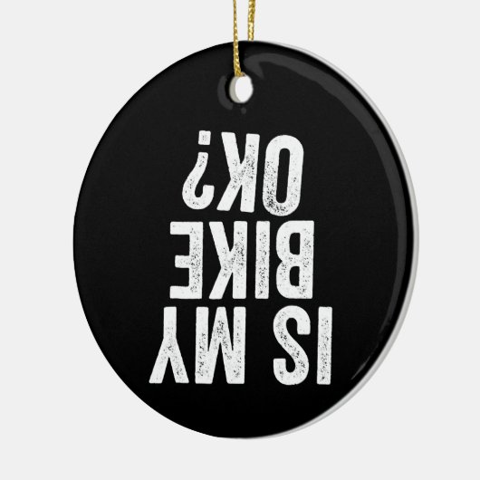 バイクOKプレおもしろいゼントバイクもしくは自転車に乗る人 セラミックオーナメント (左)