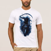 バイクTシャツの死神バイクもしくは自転車に乗る人 Tシャツ (正面)