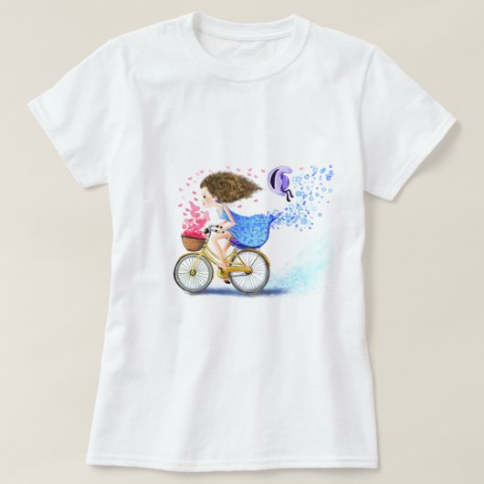 バイクTシャツを着た女の子 Tシャツ (デザイン正面)