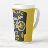 バイケパッキングバイクツーリング自然 カフェラテマグ (右アングル)