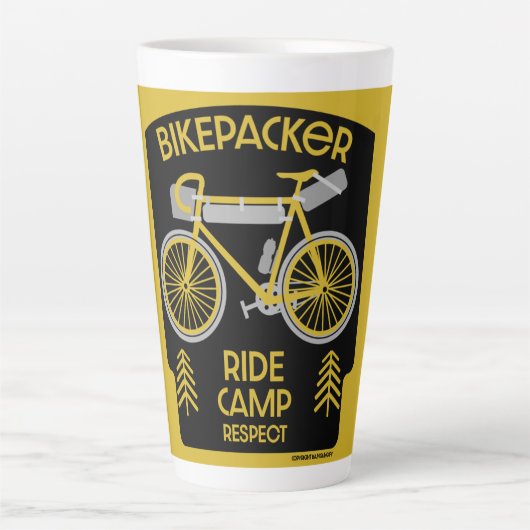 バイケパッキングバイクツーリング自然 カフェラテマグ (正面)