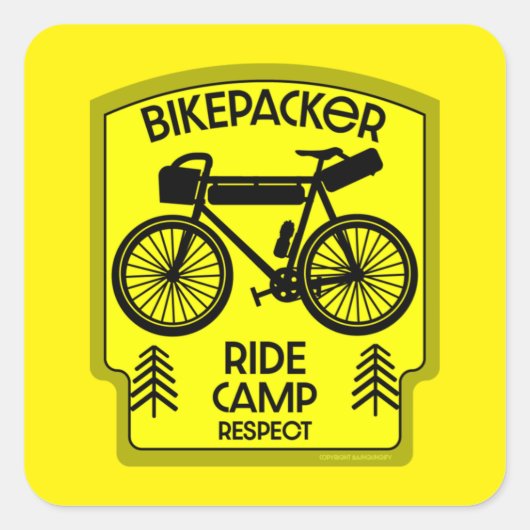 バイケパッキングバイクツーリング自然 スクエアシール (正面)