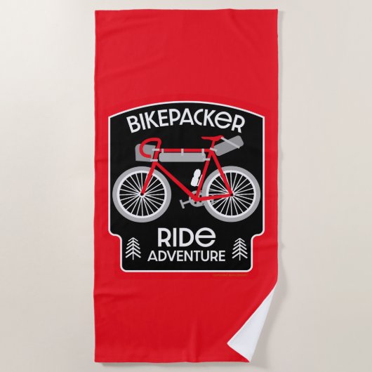 バイケパッキングバイクツーリング ビーチタオル (正面)