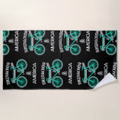 バイケパッキング・アメリカ ビーチタオル (正面)