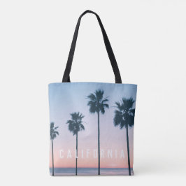 バイコースタルニューヨークカリフォルニアピンクブルーサンセット トートバッグ