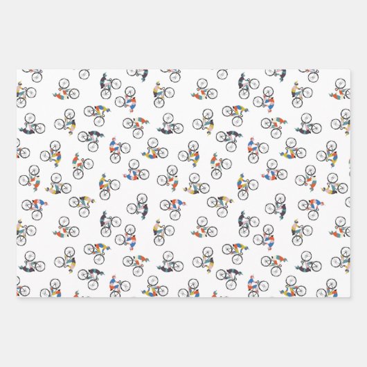 バイサイクリングのラッピング紙 ラッピングペーパーシート (正面)