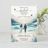 バイサマー海シービーチブルーウォーターブライダルシャワー 招待状 (スタンド正面)