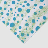 バイザシーブルー&グリーン抽象デザイン 薄葉紙 (詳細)