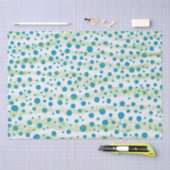 バイザシーブルー&グリーン抽象デザイン 薄葉紙 (クラフト)