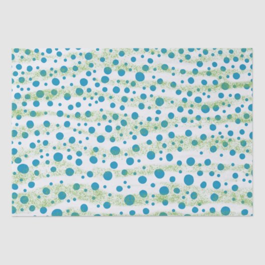 バイザシーブルー&グリーン抽象デザイン 薄葉紙 (正面)