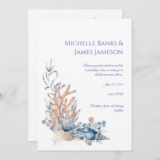 バイザシー結婚式招待状 招待状 (正面/裏面)