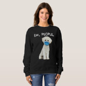 バイシオンフリース新しい人々ドッグマスクを着て顔 スウェットシャツ (正面フル)