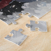 バイシオンフリース犬オートバイクリスマスに乗る ジグソーパズル (側面)