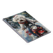 バイシオンフリース犬オートバイクリスマスに乗る ノートブック (右側)