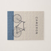 バイスタイリッシュクスケッチ赤面&ブルーパーソナライズされた ジグソーパズル (横)