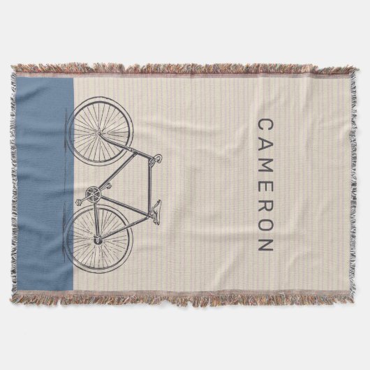 バイスタイリッシュクスケッチ赤面&ブルーパーソナライズされた スローブランケット (正面)