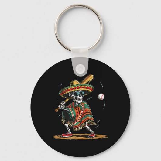 バイスビルスケルトンMexican Sombrero Cinco De Mayo 1 キーホルダー (正面)
