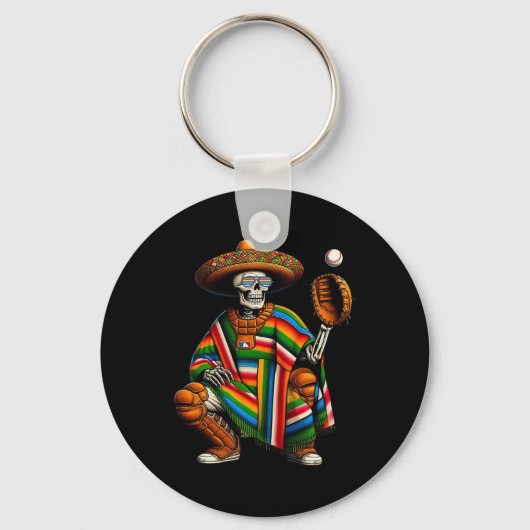 バイスビルスケルトンMexican Sombrero Cinco De Mayo B キーホルダー (正面)