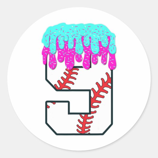 バイズビールドリップ9年オールド9誕生日ボーイジャージーN ラウンドシール (正面)