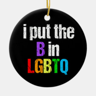 バイセクおもしろいシュアルLGBTQレインボーユーモア引用文 セラミックオーナメント