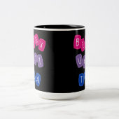 バイセクシおもしろいアル国旗の色LGBTQ "Bisex-uali-tea" ツートーンマグカップ (中央)