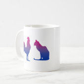 バイセクシャルな雄鶏と子猫 コーヒーマグカップ (正面左)