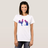 バイセクシャルな雄鶏と子猫 Tシャツ (正面フル)