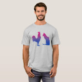 バイセクシャルな雄鶏と子猫 Tシャツ (正面フル)