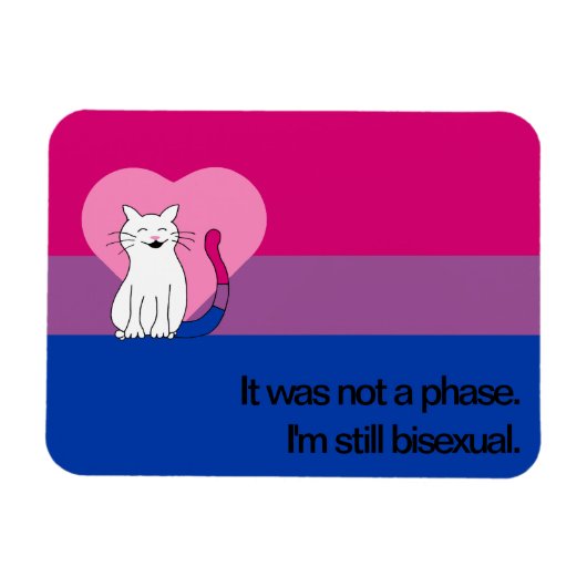 バイセクシャルの旗を持つバイセクシャルの猫 マグネット (横)
