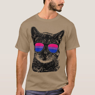 バイセクシャルゲイプライド猫LGBTサングラス Tシャツ