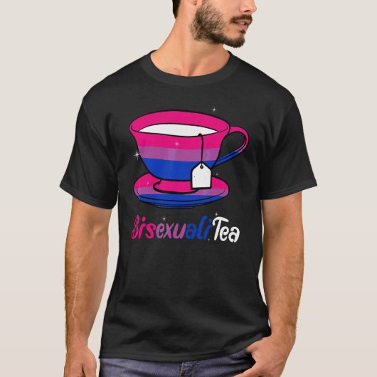 バイセクシャルティ バイセクシャル バイセクシャルを応援する紅茶 Tシャツ (正面)