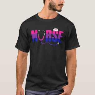 バイセクシャルナースLGBQパステルBiプライドフラグRn LPN Nu Tシャツ