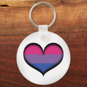 バイセクシャルハートフラグの色の大きいベクトルプライド キーホルダー (正面)
