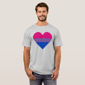 バイセクシャルハートプライドTシャツ Tシャツ (正面フル)