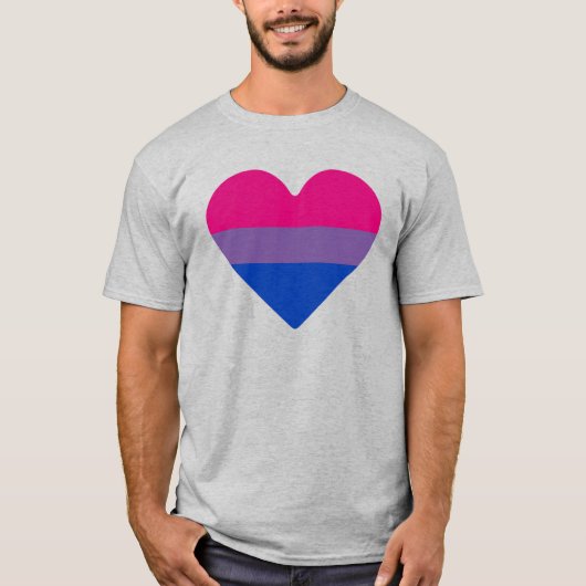 バイセクシャルハートプライドTシャツ Tシャツ (正面)