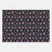 バイセクシャルフラグのスケルトンの色の背景 ラッピングペーパーシート (正面3)