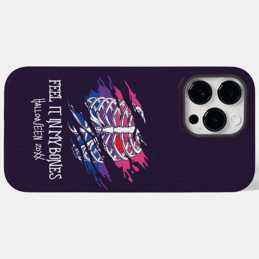 バイセクシャルフラグのスケルトンの色の背景 Case-Mate iPhoneケース (裏面 (横))