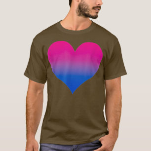 バイセクシャルプライドバイフラッグハートグラディエントLgbtq Love Tシャツ