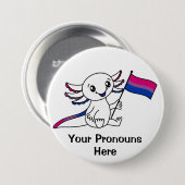 バイセクシャルプライドフラグLGBTQ+付きキュートAxolotl 缶バッジ (正面&裏面)